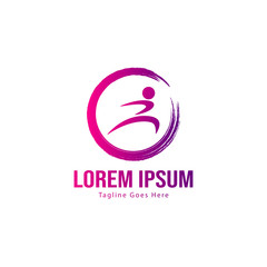 Athletic logo template design. Minimalist Athletic logo with modern frame