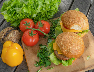 Homemade healthy burgers