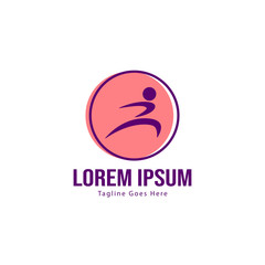 Athletic logo template design. Minimalist Athletic logo with modern frame