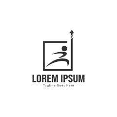 Athletic logo template design. Minimalist Athletic logo with modern frame