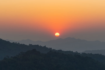 Fototapeta premium beautiful sunset landscape mountain Thailand