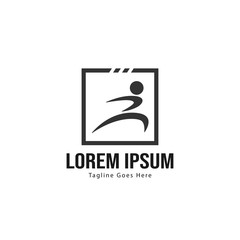 Athletic logo template design. Minimalist Athletic logo with modern frame