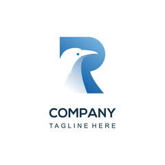 Obraz premium R raven bird logo