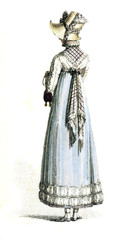 Woman in old fashion dress