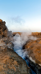 Springs in the Lake Abbe volcanic landscape of Djibouti