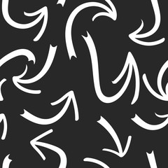 Hand drawn arrows seamless pattern. Creative abstract background. Vector illustration.