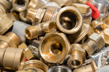 Brass tap fittings.
