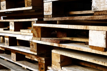 Stacks of wooden palette