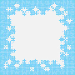 Vector frame jigsaw puzzle banner or blank.