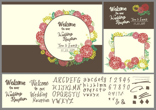 結婚式の案内 ウェルカムボード 手書きの花柄イラスト 手書きの文字 Stock ベクター Adobe Stock 結婚式の案内 ウェルカムボード 手書きの花柄イラスト 手書きの文字 Stock ベクター Adobe Stock