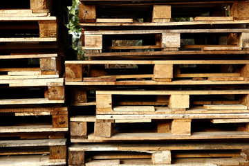 Stacks of wooden palette