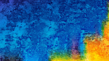 Naklejka na ściany i meble Blue and Orange Grunge Watercolor Texture Image