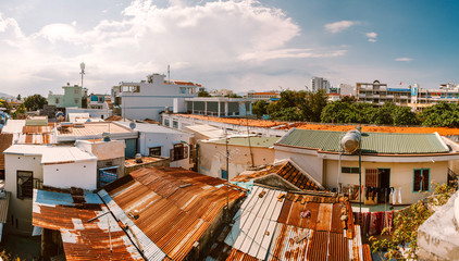 Fototapeta premium Residential buildings, slums in Nha Trang