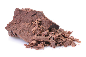 Chocolate on white background