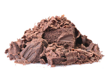 Chocolate on white background