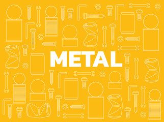 Metal Waste Yellow Background Seamless Pattern Wallpaper