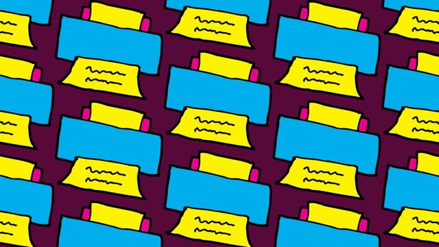 kids drawing pop art seamless background with theme of printer