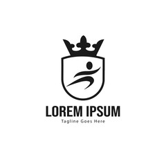 Athletic logo template design. Minimalist Athletic logo with modern frame