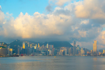 Obraz premium Hong Kong city skyline, China at sunrise