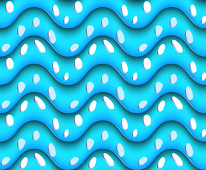 Wavy seamless background. of trendy gradient waves and pebble shapes
