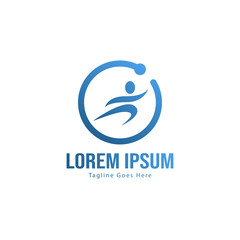 Athletic logo template design. Minimalist Athletic logo with modern frame