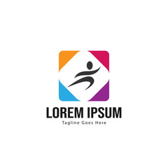 Athletic logo template design. Minimalist Athletic logo with modern frame