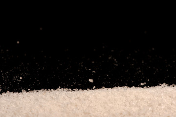 salt close up. salt on a black background