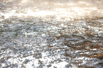River surface. Reflecting the river from the sun.soft focus.