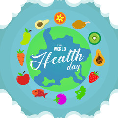 World health day Illustration for background or greeting card