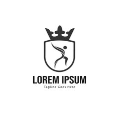 Athletic logo template design. Minimalist Athletic logo with modern frame