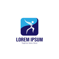 Athletic logo template design. Minimalist Athletic logo with modern frame