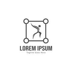 Athletic logo template design. Minimalist Athletic logo with modern frame