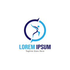 Athletic logo template design. Minimalist Athletic logo with modern frame