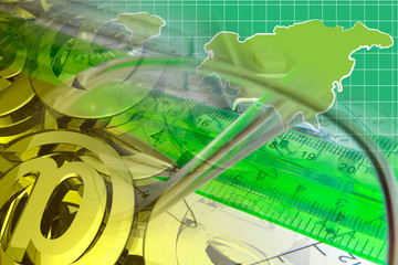 Mail signs, graph and map