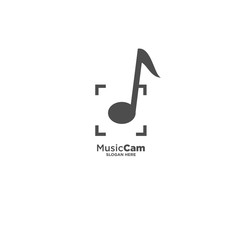 Music and camera simple logo template, vector illustration icon element - Vector