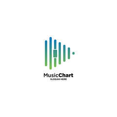 Music Chart simple logo template, vector illustration icon element - Vector