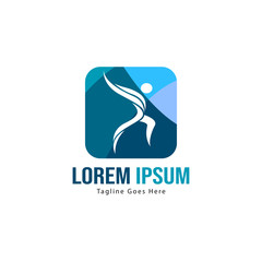 Athletic logo template design. Minimalist Athletic logo with modern frame