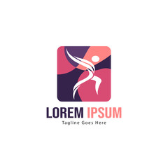 Athletic logo template design. Minimalist Athletic logo with modern frame