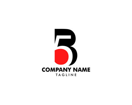 Initial letter and number logo, B and 5, B5, 5B