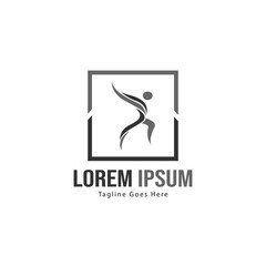 Athletic logo template design. Minimalist Athletic logo with modern frame