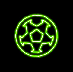 green neon symbol football
