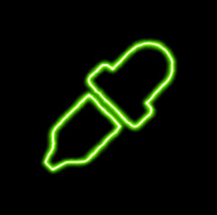 green neon symbol eye dropper
