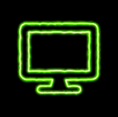green neon symbol desktop