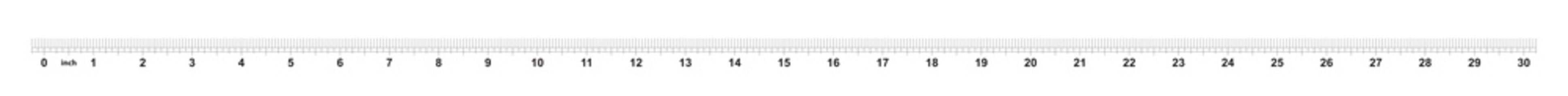 30 inch tape measure ruler with 1/16 inch markings. Imperial grid.