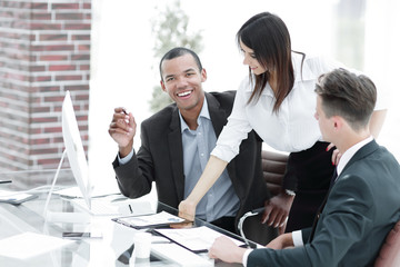 business team in the workplace in the office.