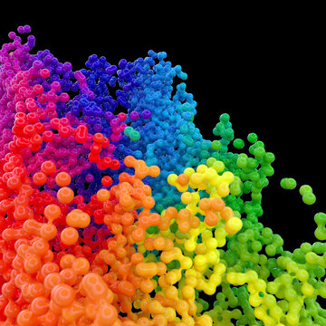 Colorful Macro Liquid 2 -Rainbow and Black Background- 3D Motion Graphics Design