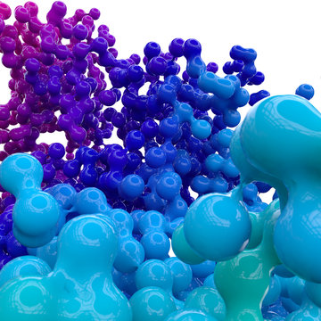 Colorful Macro Liquid 3 -Blue Purple and White Background- 3D Motion Graphics Design