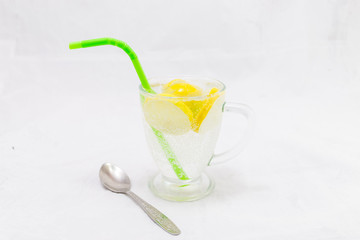 Lemonade drink of soda water