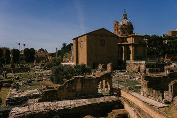 ROME, ITALY - 2018: Roman ruins in Rome, Italy