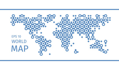 Simplified symbolic dotted world map